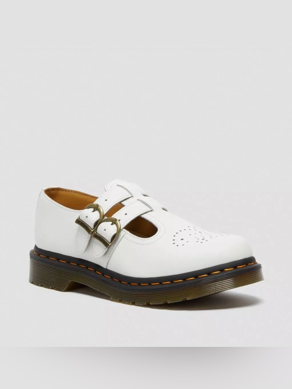 White Dr. Martens 8065 Smooth Leather Mary Jane Shoe size 9